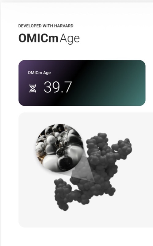 Résultat OMICm Age 39,7 mesuré sur ADN — TruDiagnostic